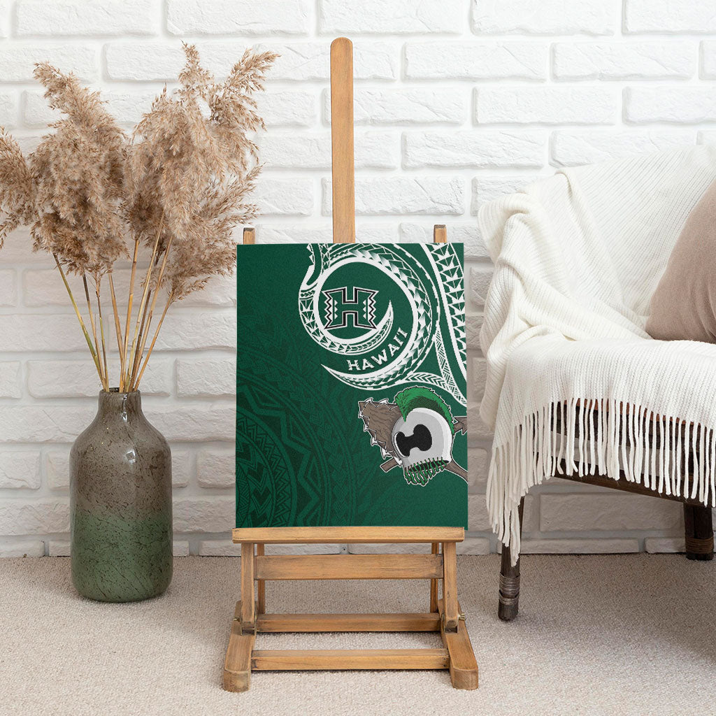 Hawaii Rainbow Warriors Alumni Canvas Wall Art Ti Maile Lei - Glory For The Warriors