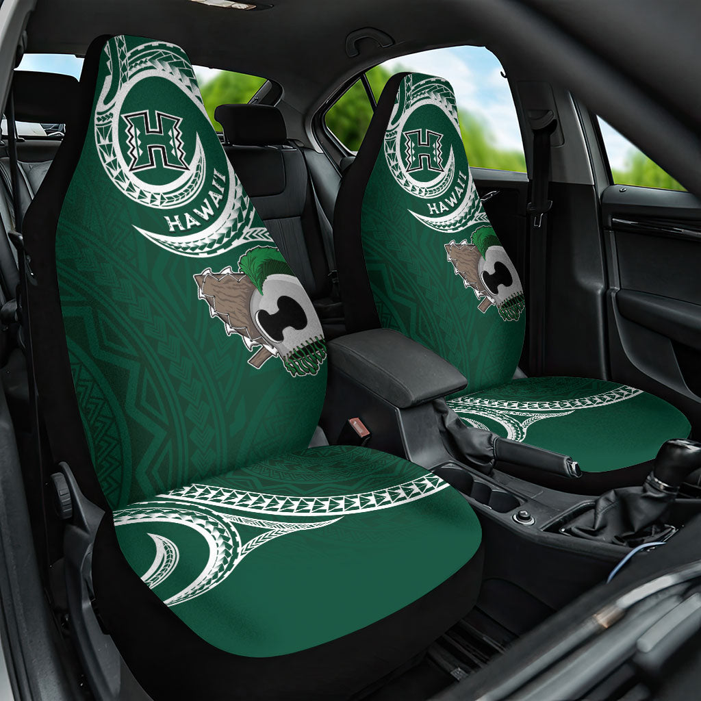 Hawaii Rainbow Warriors Alumni Car Seat Cover Ti Maile Lei - Glory For The Warriors