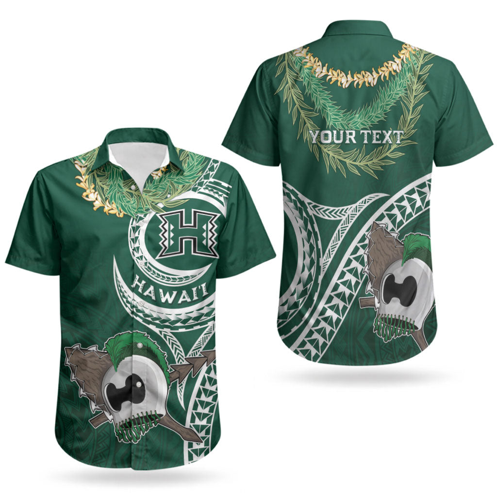 Hawaii Rainbow Warriors Alumni Personalized Couples Matching Short Sleeve Bodycon Dress and Hawaiian Shirt Ti Maile Lei - Glory For The Warriors