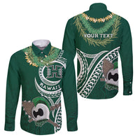 Hawaii Rainbow Warriors Alumni Personalized Family Matching Off Shoulder Short Dress and Hawaiian Shirt Ti Maile Lei - Glory For The Warriors