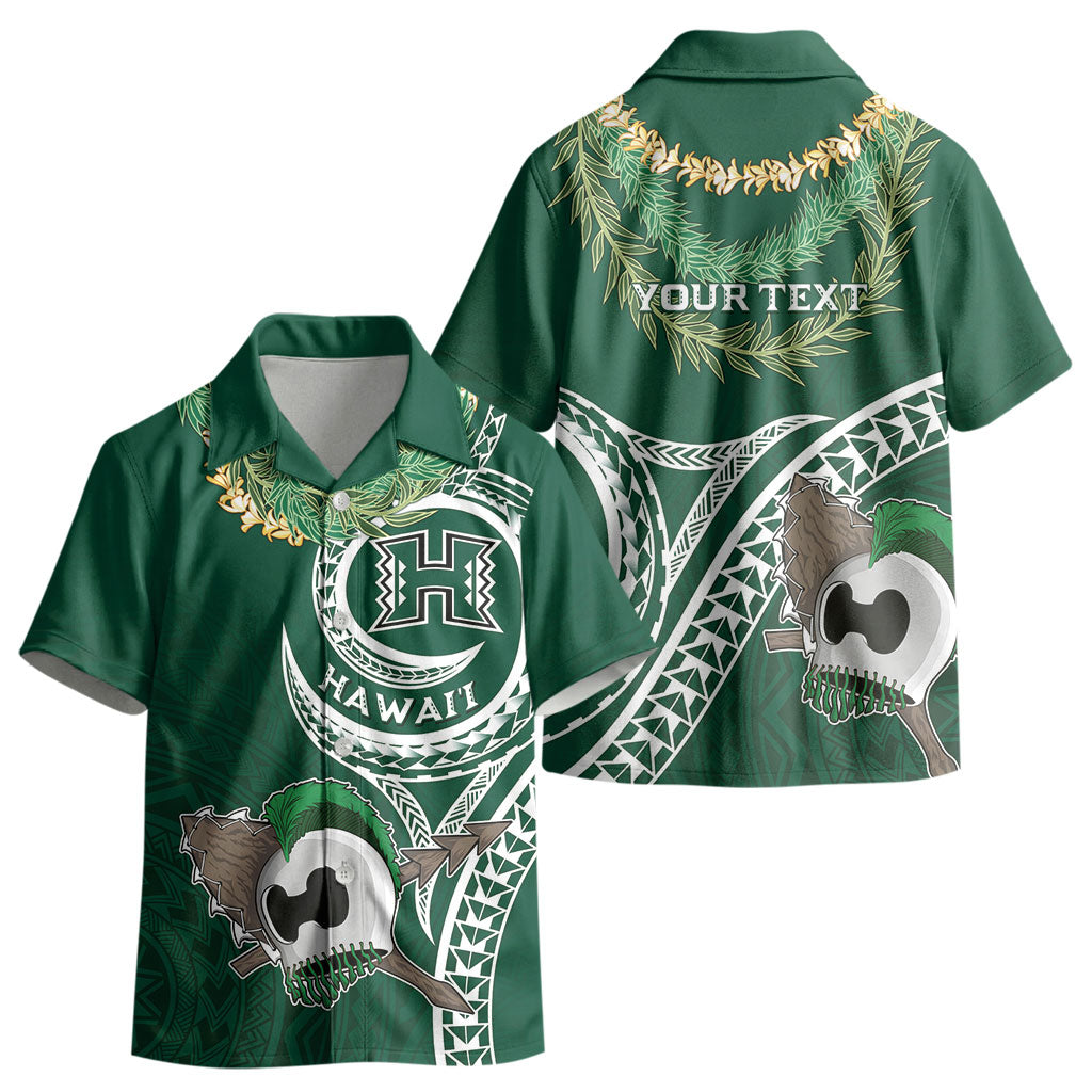 Hawaii Rainbow Warriors Alumni Personalized Kid Hawaiian Shirt Ti Maile Lei - Glory For The Warriors