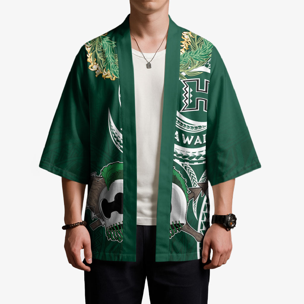 Hawaii Rainbow Warriors Alumni Personalized Kimono Ti Maile Lei - Glory For The Warriors