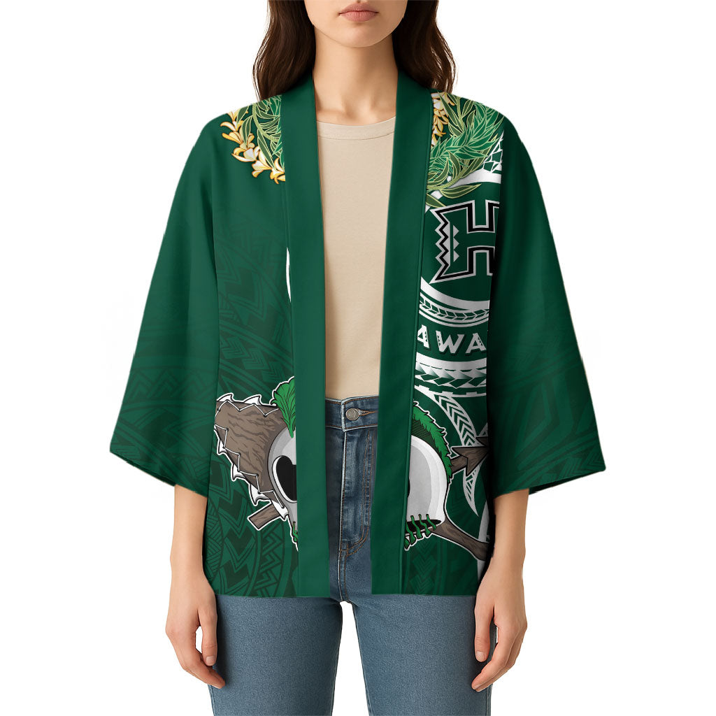 Hawaii Rainbow Warriors Alumni Personalized Kimono Ti Maile Lei - Glory For The Warriors