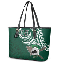 Hawaii Rainbow Warriors Alumni Leather Tote Bag Ti Maile Lei - Glory For The Warriors