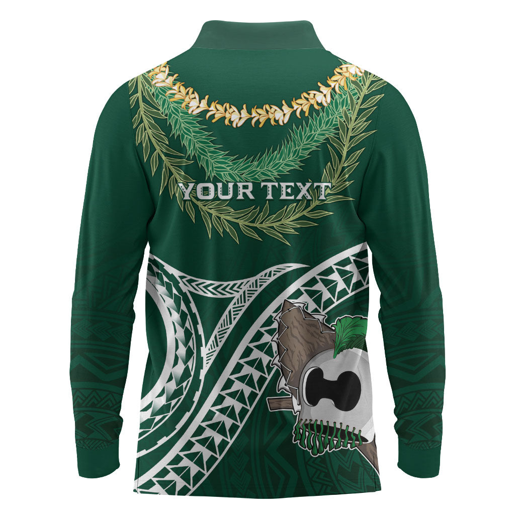 Hawaii Rainbow Warriors Alumni Personalized Long Sleeve Polo Shirt Ti Maile Lei - Glory For The Warriors