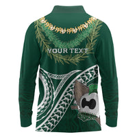 Hawaii Rainbow Warriors Alumni Personalized Long Sleeve Polo Shirt Ti Maile Lei - Glory For The Warriors