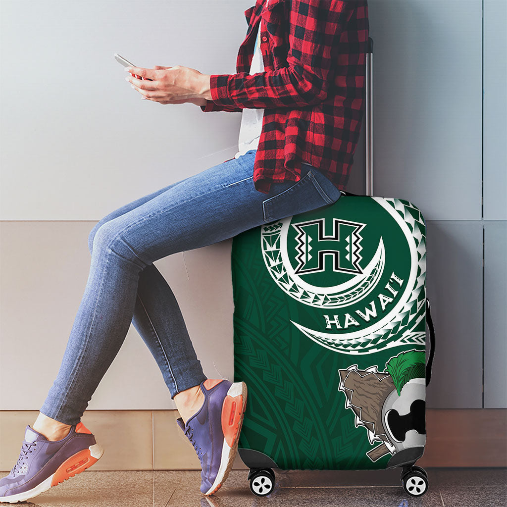 Hawaii Rainbow Warriors Alumni Luggage Cover Ti Maile Lei - Glory For The Warriors