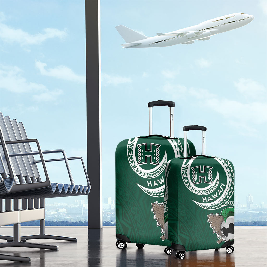 Hawaii Rainbow Warriors Alumni Luggage Cover Ti Maile Lei - Glory For The Warriors