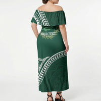 Hawaii Rainbow Warriors Alumni Personalized Off Shoulder Maxi Dress Ti Maile Lei - Glory For The Warriors