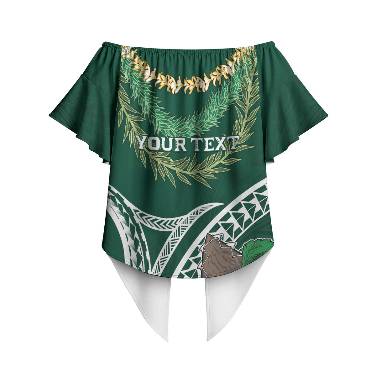 Hawaii Rainbow Warriors Alumni Personalized Off Shoulder Wrap Waist Top Ti Maile Lei - Glory For The Warriors