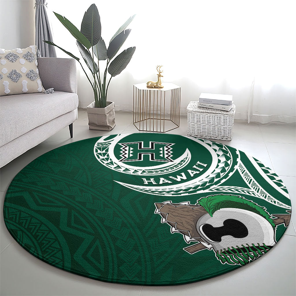 Hawaii Rainbow Warriors Alumni Round Carpet Ti Maile Lei - Glory For The Warriors