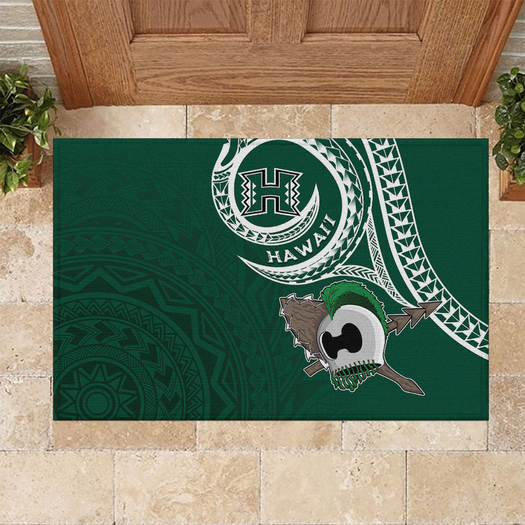 Hawaii Rainbow Warriors Alumni Rubber Doormat Ti Maile Lei - Glory For The Warriors