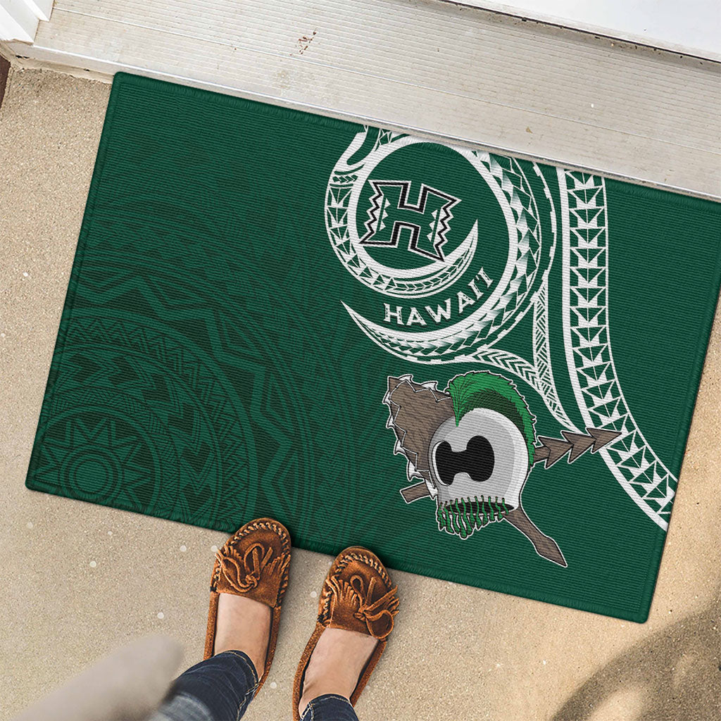 Hawaii Rainbow Warriors Alumni Rubber Doormat Ti Maile Lei - Glory For The Warriors