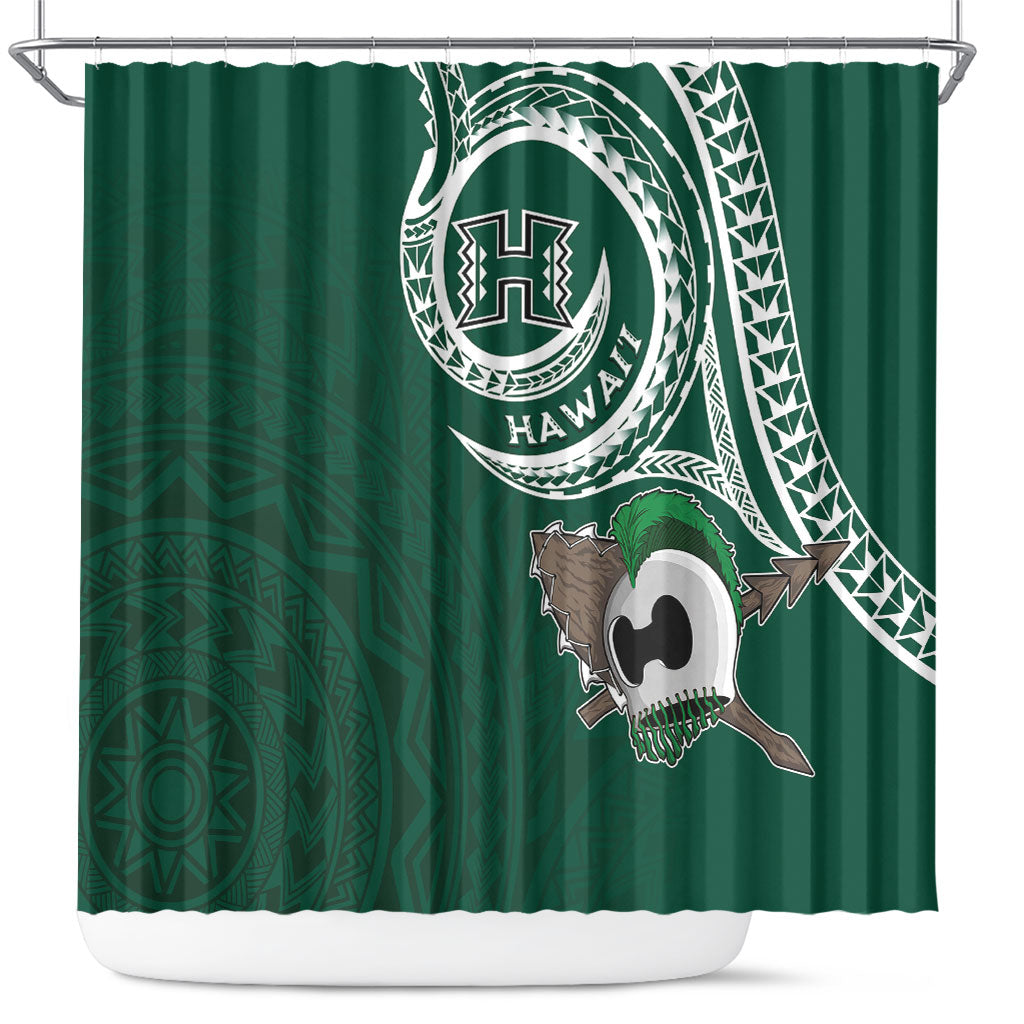 Hawaii Rainbow Warriors Alumni Shower Curtain Ti Maile Lei - Glory For The Warriors