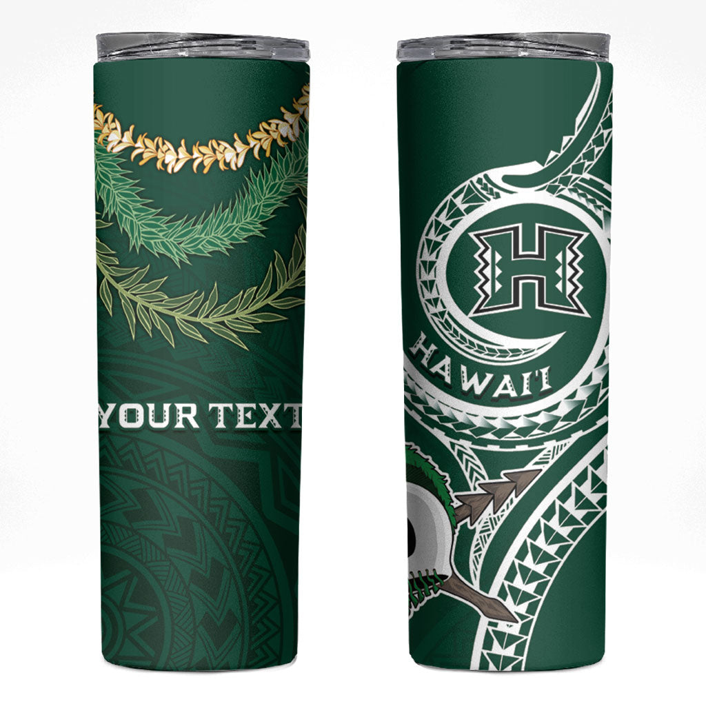 Hawaii Rainbow Warriors Alumni Personalized Skinny Tumbler Ti Maile Lei - Glory For The Warriors
