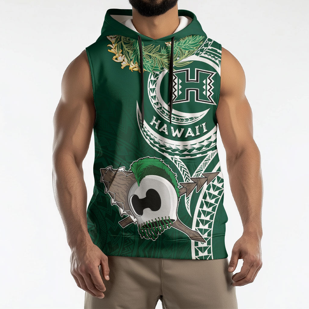 Hawaii Rainbow Warriors Alumni Personalized Sleeveless Hoodie Ti Maile Lei - Glory For The Warriors