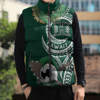 Hawaii Rainbow Warriors Alumni Personalized Sleeveless Puffer Jacket Ti Maile Lei - Glory For The Warriors