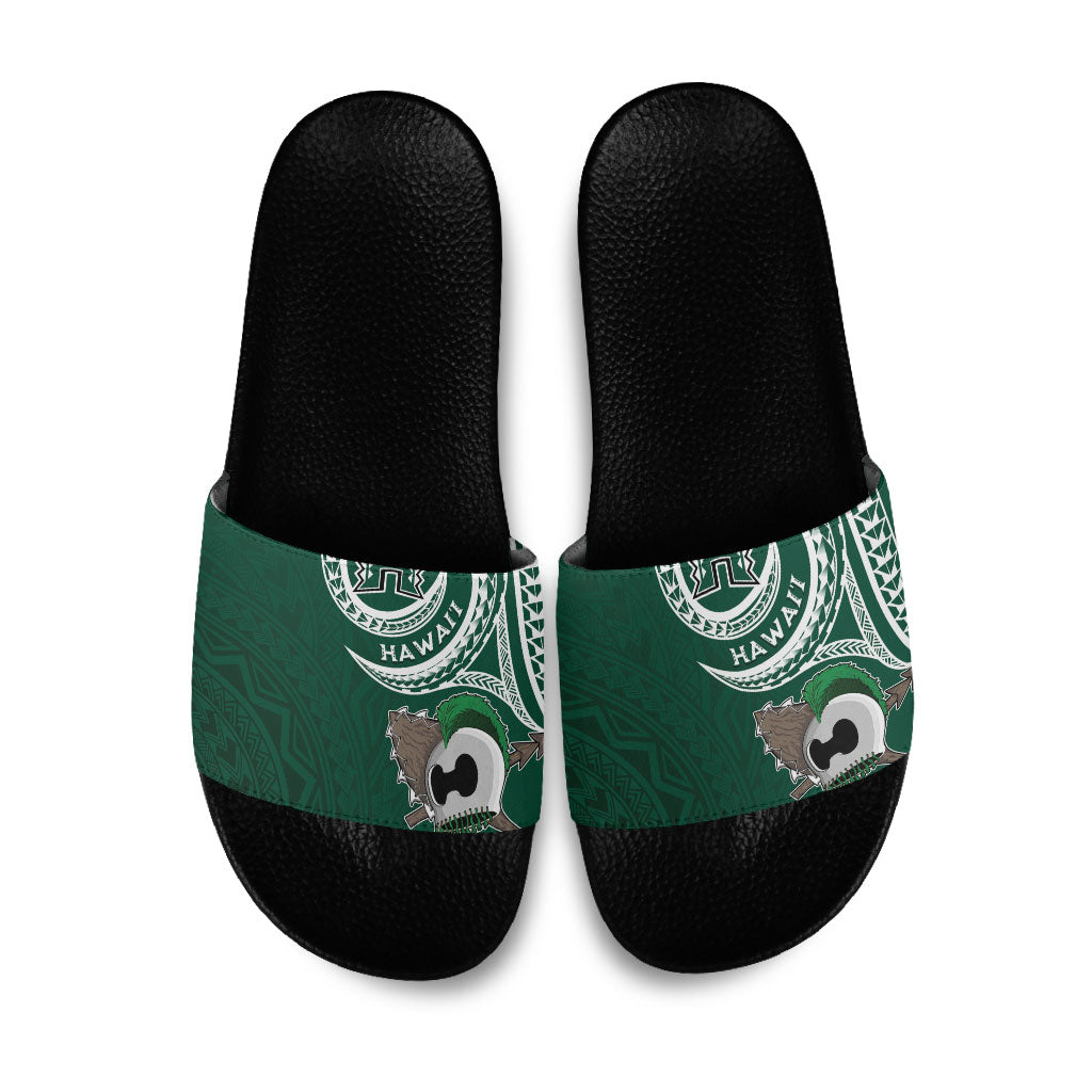 Hawaii Rainbow Warriors Alumni Slide Sandals Ti Maile Lei - Glory For The Warriors