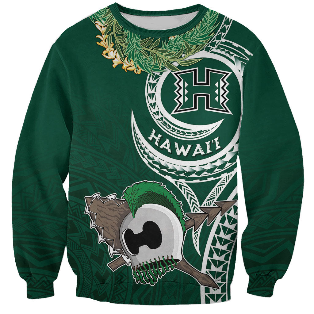 Hawaii Rainbow Warriors Alumni Personalized Sweatshirt Ti Maile Lei - Glory For The Warriors