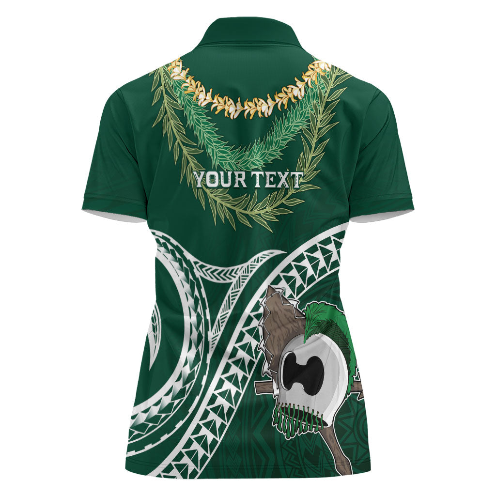 Hawaii Rainbow Warriors Alumni Personalized Women Polo Shirt Ti Maile Lei - Glory For The Warriors