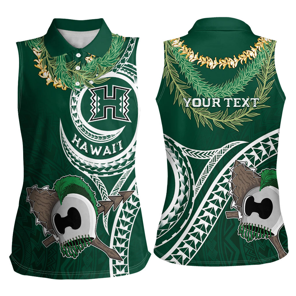 Hawaii Rainbow Warriors Alumni Personalized Women Sleeveless Polo Shirt Ti Maile Lei - Glory For The Warriors