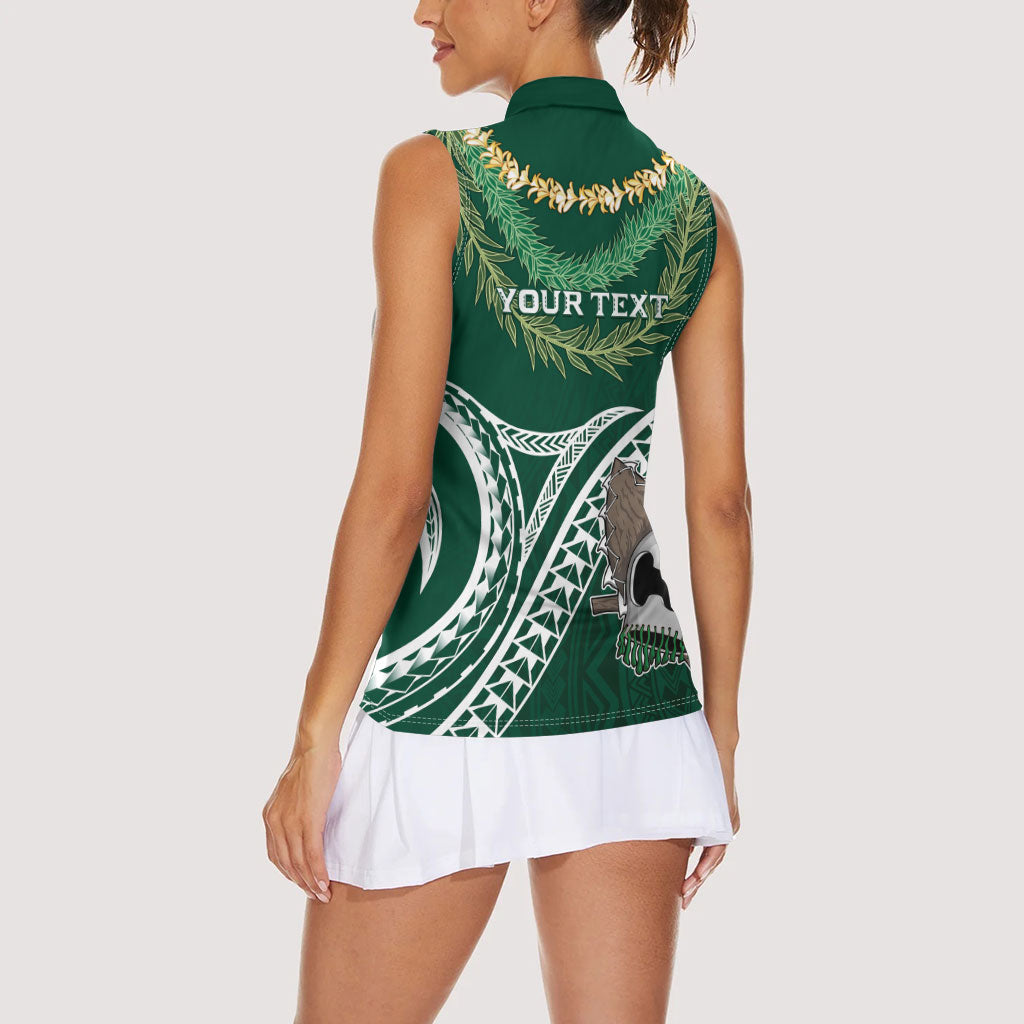Hawaii Rainbow Warriors Alumni Personalized Women Sleeveless Polo Shirt Ti Maile Lei - Glory For The Warriors