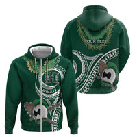 Hawaii Rainbow Warriors Alumni Personalized Zip Hoodie Ti Maile Lei - Glory For The Warriors