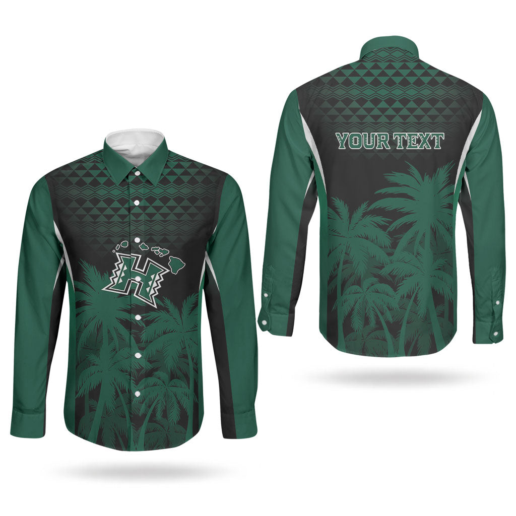 Hawaii Rainbow Warriors La'au Pama Personalized Couples Matching Mermaid Dress and Long Sleeve Button Shirt