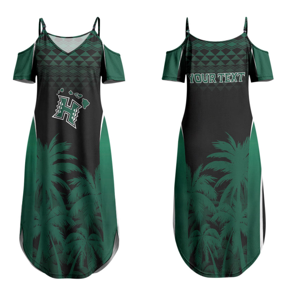 Hawaii Rainbow Warriors La'au Pama Personalized Couples Matching Summer Maxi Dress and Hawaiian Shirt