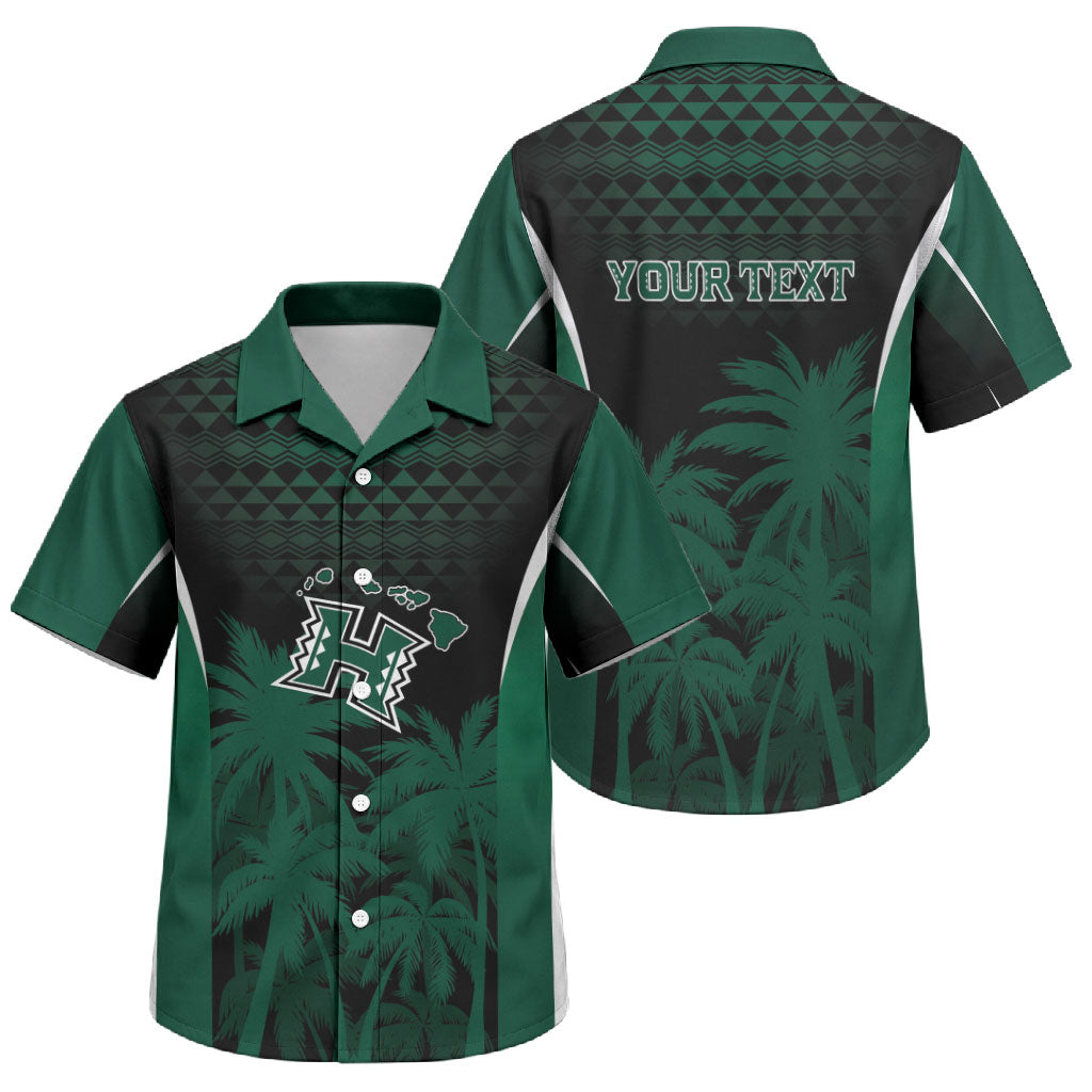 Hawaii Rainbow Warriors La'au Pama Personalized Family Matching Off Shoulder Short Dress and Hawaiian Shirt