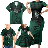 Hawaii Rainbow Warriors La'au Pama Personalized Family Matching Short Sleeve Bodycon Dress and Hawaiian Shirt