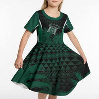 Hawaii Rainbow Warriors La'au Pama Personalized Kid Short Sleeve Dress