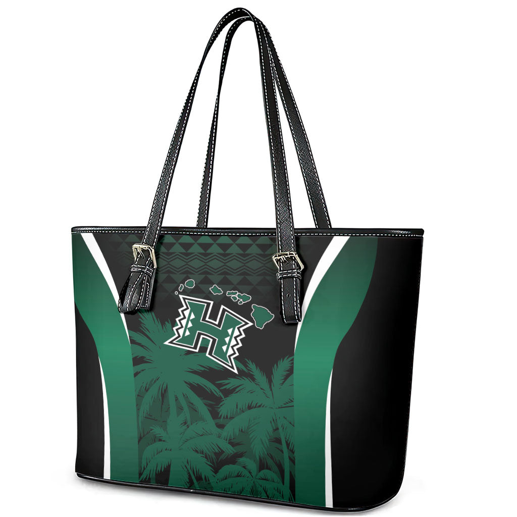 Hawaii Rainbow Warriors La'au Pama Leather Tote Bag