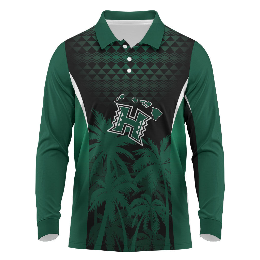 Hawaii Rainbow Warriors La'au Pama Personalized Long Sleeve Polo Shirt