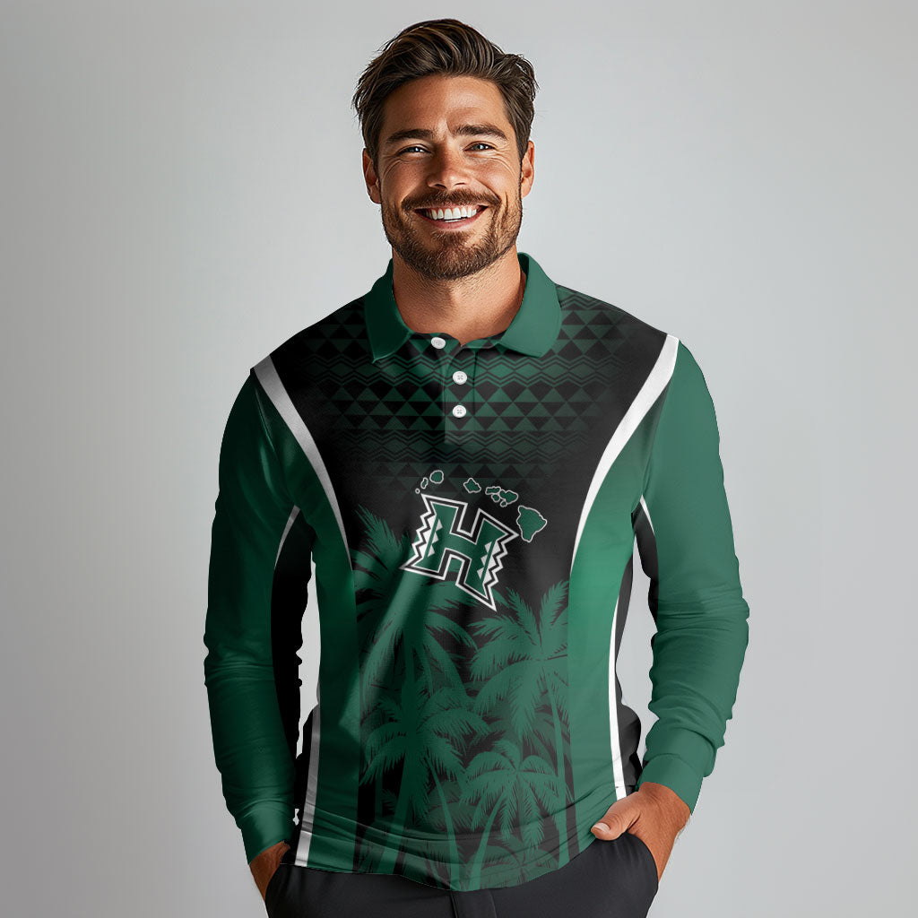 Hawaii Rainbow Warriors La'au Pama Personalized Long Sleeve Polo Shirt