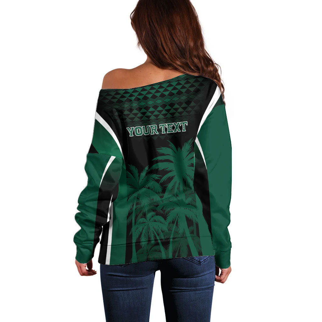 Hawaii Rainbow Warriors La'au Pama Personalized Off Shoulder Sweater