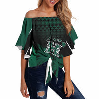 Hawaii Rainbow Warriors La'au Pama Personalized Off Shoulder Wrap Waist Top