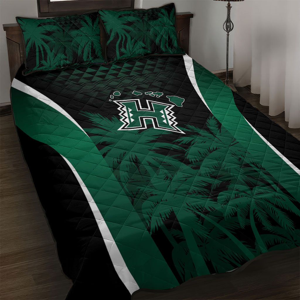 Hawaii Rainbow Warriors La'au Pama Quilt Bed Set