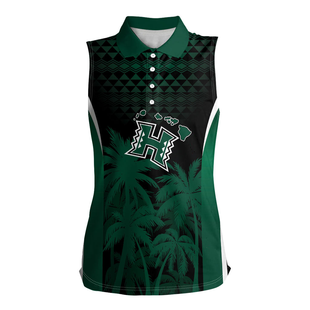 Hawaii Rainbow Warriors La'au Pama Personalized Women Sleeveless Polo Shirt