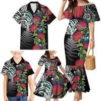 Meri Kirihimete New Zealand Family Matching Mermaid Dress and Hawaiian Shirt Tui on Pohutukawa LT7 - Polynesian Pride