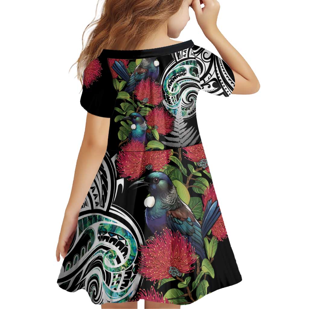 Meri Kirihimete New Zealand Family Matching Puletasi and Hawaiian Shirt Tui on Pohutukawa LT7 - Polynesian Pride