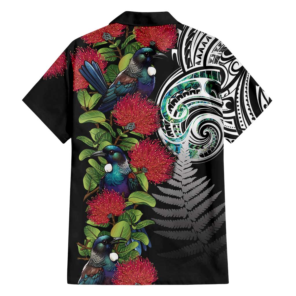 Meri Kirihimete New Zealand Family Matching Puletasi and Hawaiian Shirt Tui on Pohutukawa LT7 - Polynesian Pride