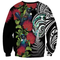 Meri Kirihimete New Zealand Sweatshirt Tui on Pohutukawa