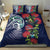 Meri Kirihimete New Zealand Bedding Set Tui on Pohutukawa - Blue Ver