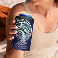 Meri Kirihimete New Zealand 4 in 1 Can Cooler Tumbler Tui on Pohutukawa - Blue Ver