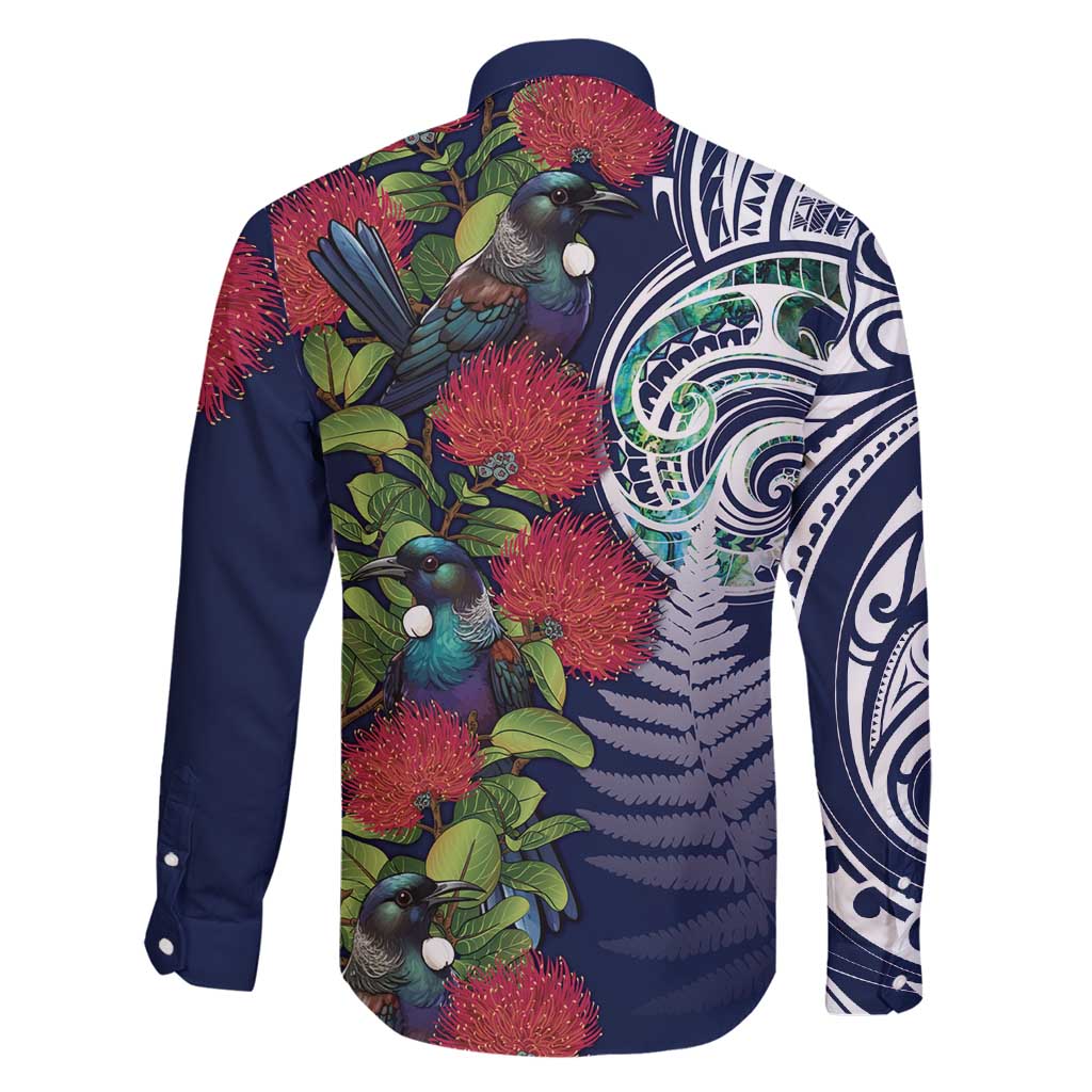 Meri Kirihimete New Zealand Family Matching Mermaid Dress and Hawaiian Shirt Tui on Pohutukawa - Blue Ver LT7 - Polynesian Pride