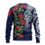 Meri Kirihimete New Zealand Ugly Christmas Sweater Tui on Pohutukawa - Blue Ver