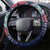 Meri Kirihimete New Zealand Steering Wheel Cover Tui on Pohutukawa - Blue Ver