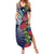 Meri Kirihimete New Zealand Summer Maxi Dress Tui on Pohutukawa - Blue Ver