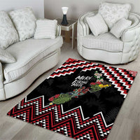 New Zealand Christmas Taniko Poutama Area Rug Flora Map with Birds - Polynesian Pride